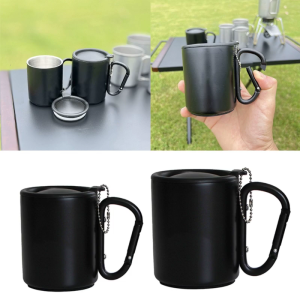 Cắm Trại Ngoài Trời Mug cốc cà phê du lịch Cốc cách nhiệt với tay cầm Móc leo núi & nắp xách tay Nước Dã Ngoại Mug bền
