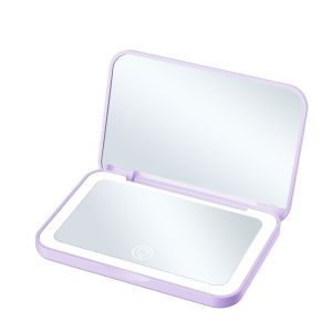EXCES Portable Folding Makeup Mirror Magnifying Mini Aesthetic Vanity Mirrors Compact 3 Color Lighting LED Light  Mirror Women
