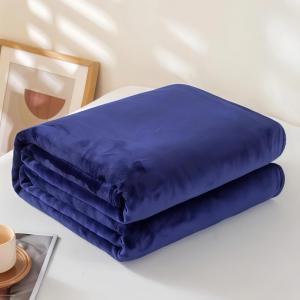 Plain Microfiber Blanket Super Soft Warm Micro Plush Fleece Blankets (150cmx200cm) (180x200cm)