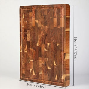 Solid Wood Cutting Board Walnut Cutting Boards for Kitchen End Grain Wooden Chopping Board with Juice Groove
