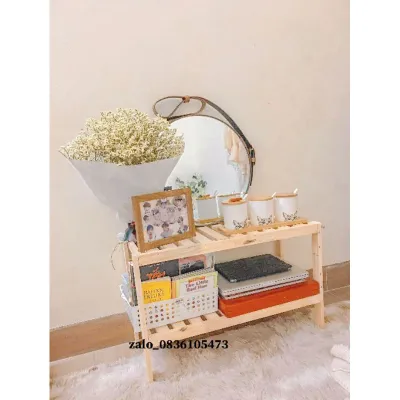 Kệ Gỗ 2 Tầng Đa Năng Mini Kệ Để Giày Kệ Decor Đầu Giường