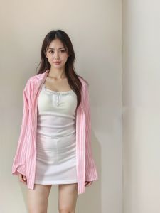 ชุดสองชิ้นแฟชั่น เสื้อเชิ้ตสไตล์ฝรั่งเศสเรียบหรู จับคู่กับกางเกงขาสั้นดีไซน์เข้ารูป ใส่แล้วดูสดใสและดูดีทุกมุม