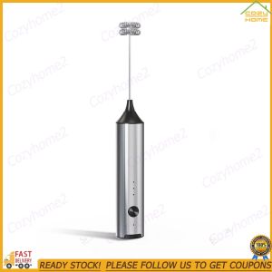 [CY] Handheld Electric Foam Maker Stainless Steel Fast Handheld Drink Mixer 3 Speed Adjustable for Coffee Lattes Cappuccino Matcha Hot Chocolate