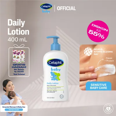 Cetaphil Baby Daily Lotion 400ml dengan Sweet Almond Pelembab & Perawatan Kulit Bayi