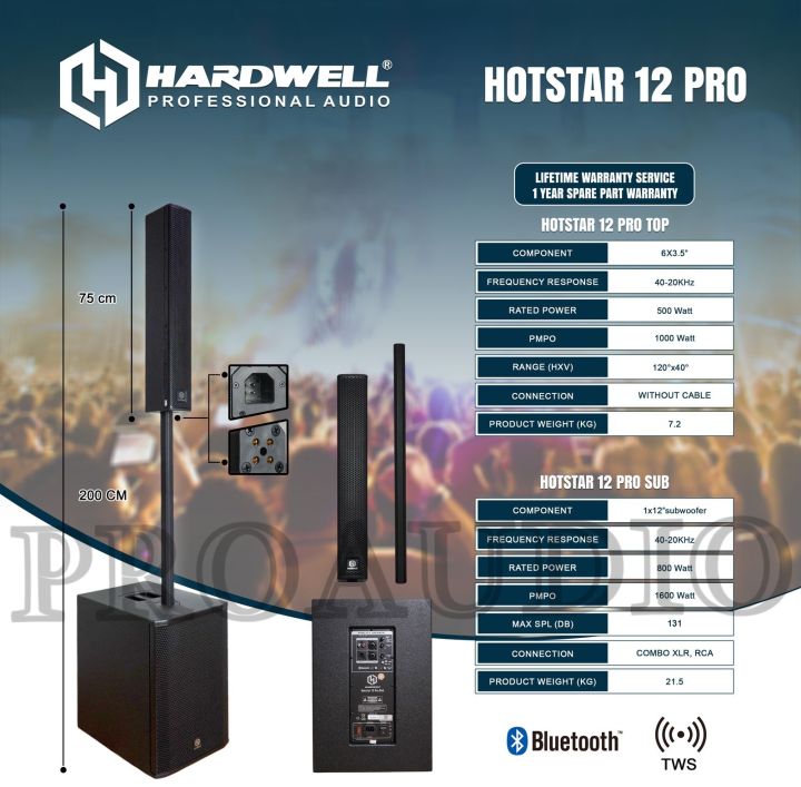 Speaker Column Hardwell Hotstar 12 Pro Hotstar12pro Hotstar12 pro  Hotstar 12pro Original Speaker Satelit x Sub Aktif 12 Inch