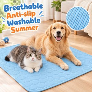 Pet Cooling Mat Breathable Washable Summer Sleep Pad Skin Friendly Fabric For Puppy Cat Dog All Size Pets