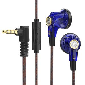 QKZ Original MDR Flat Head Earbuds Dynamic HIFI In Ear Earphone With Mic 3.5mm Wired DJ Monitor Earbud Sport Headset