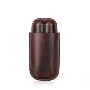 CONTACTS Genuine Leather Case 1/2/3 Tubes Holder Portable Humidor Box Vintage Men Travel Bags