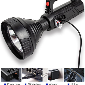 Outdoor bright portable light Camping rechargeable flashlight Longdistance shooting flashlight