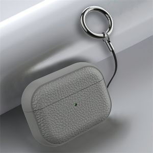 Luxurious PU Leather Case for AirPods 1 2 3 and Pro 2 Stylish Litchi Skin Pattern Design Pendant Protective Soft Cover for Airpods Pro2 Earphone Accessories