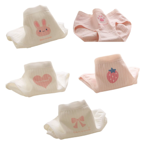 Womens Cute Anime Pattern Underpant Teen Girls Panties Japanese Styles Ribbed Cotton Underwear Briefs for Everyday Wear
