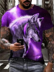 [Local Stock] HBESTY Halloween Christmas Summer Mens Black and White Tiger Print T Shirt Casual Crew Neck Short Sleeve Animal Graphic Tops