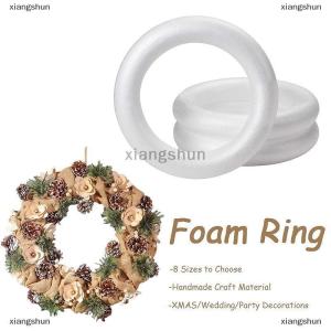 [COD] xiangshun White Round Polystyrene Foam Ring For Christmas Crafts DIY Handmade Wreath Wedding Holidays Home Party Decoration