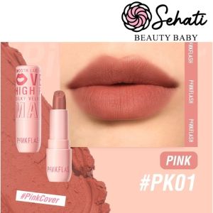 ֍SEHATI֎ PINKFLASH Silky Velvet Lipstick - Pink Cover Girl Velvet Matte Cream Lipstick - PINK FLASH - PF L05