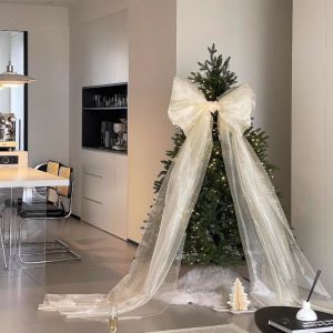 DELICACY Oversized Christmas Bow Ornaments multicolor Pearlescent Bowknot Ornament Holiday Decor Elegance Giant Bow Hanging Decoration Christmas Tree