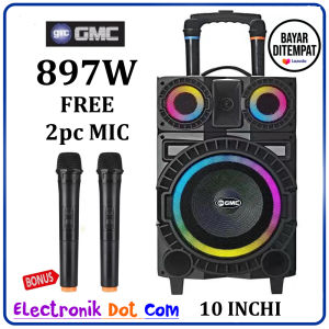 SPEAKER PORTABLE BLUETOOTH GMC 897W Ukuran 10 inch - SUARA MANTAP -NEW