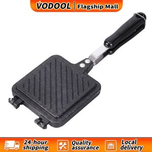【Fast delivery】 Efficient Aluminum Double Sided Sandwich Pan Nonstick with Locking Clasp