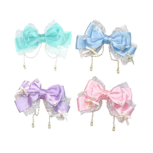 Handmade Childrens Hair Accessory Featuring Bowknot and Mesh Hair Decoration for Sweet Styles Fashion Lovers Wear