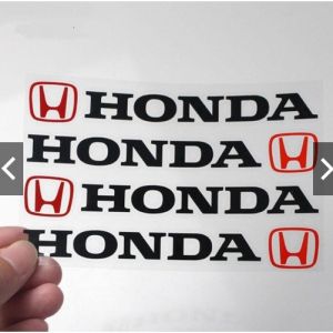 Bộ 4 tem Decal trang trí xe chữ Honda bằng nhựa PET