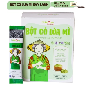 Bột cỏ lúa mì Dalahouse hộp 60gr 20 gói 3gr tiện dụng - Đào thải độc tố hỗ trợ tiểu đường kiềm hóa cơ thể