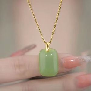 24K Saudi Gold Nasasangla 100% Original Choker Necklace for Women Natural Hetian Jade Opal Pendant Chain Wife Birthday Valentines Day Gift Women Fashion Jewellery Sets Hypoallergenic