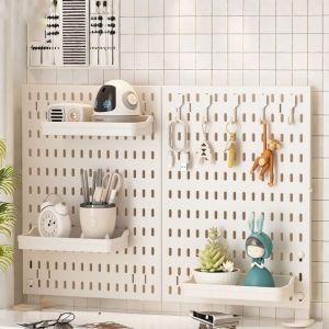 HUYAN Bắc Âu Bảng mạch không đục lỗ Đơn giản Gắn tường Kệ Pegboard Thiết thực Nhựa Giá lưu trữ eSports Cho nhà bếp