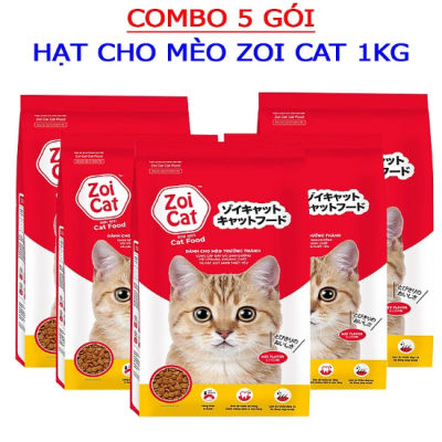 [COMBO 5 GÓI] Thức ăn cho mèo Hạt Zoi cat 1kg Thailand zoicat mọi lứa tuổi