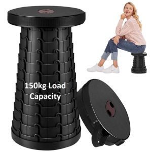 Strong Portable Telescopic Collapsible Foldable Stool - Folding Sturdy Lightweight Retractable Stools Seat Chair Camping