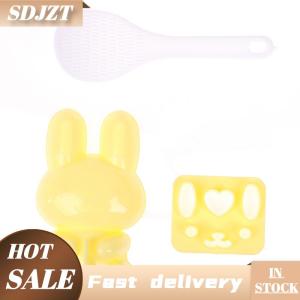 SDJZT 1 bộ khuôn Sushi nhà bếp khuôn bánh sandwich khuôn cơm nắm thỏ Khuôn Sushi Bento onigiri tự làm
