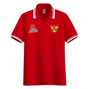 Polo Shirt List 02 Lengan Pendek 80 TH Kemerdekaan / Polo List Black & White Kemerdekaan Indonesi / COD