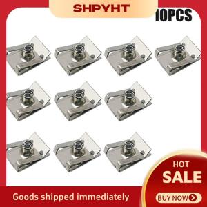 SHPYHT✨ 10pcs Stainless Steel U Type Clips with Thread M6 M5 M4 M8 8mm 5mm 6mm 4mm Reed Nuts for Car Motorcycle Scooter ATV Moped