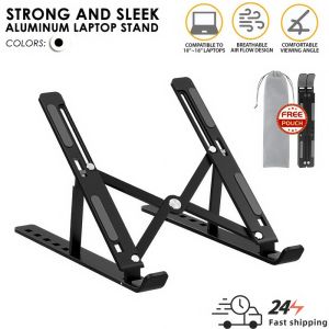 Aluminum Alloy Laptop Holder Stand Adjustable Foldable Portable for Notebook Computer Bracket Lifting Cooling Holder Non-slip