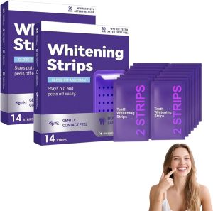 Miếng dán làm trắng răng màu tím – 14 miếng dán làm trắng răng màu tím tiện dụng để giảm vết bẩn trên bề mặt và mang lại vẻ sáng tự nhiên miếng dán làm trắng răng màu tím dịu nhẹ dùng hàng ngày tại nhà hoặc khi di chuyển (1 bộ)