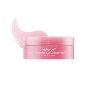 [medicube] PDRN Pink Caffeine Collagen Eye Patch for Night Care  Fuller-Looking Eye Area Under-Eye Puffiness Dark Circles Care for Smooth Radiant & Youthful-Looking