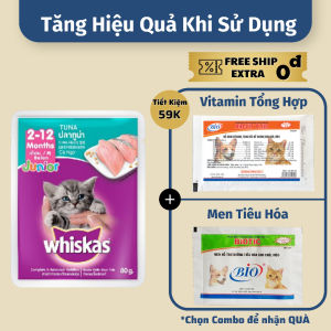 Pate Gói Dành Cho Mèo Con Bổ Sung Dưỡng Chất Whiskas - Thức Ăn Cho Mèo Cao Cấp [CHÍNH HÃNG]
