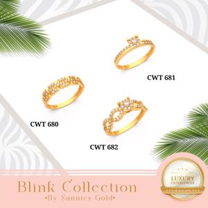 CINCIN EMAS WANITA TANGGUNG FULL PERMATA 6K (300) 8K (375) CINCIN FASHION KODE CWT 680 CWT 681 CWT 682 CWT 683