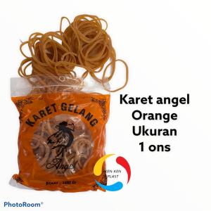 KARET GELANG/KARET KUNING/KARET MURAH/KARET GELANG KUNING/KARET GELANG KECIL/KARET GELANG 1 ONS MEREK ANGEL ORANGE UKURAN 1 ONS TERMURAH