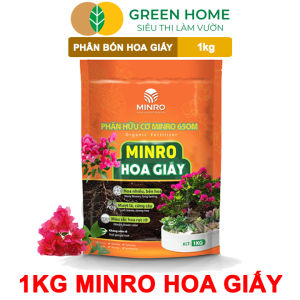 Mua 5 tặng 1 - Phân Bón Hoa Giấy Greenhome Minro Bao 1kg Hữu Cơ Cứng Thân Tạo Tán Ra Bông Nhiều Lâu Tàn