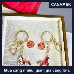 【CANAMEK】 2026 ngựa năm Móc khóa may mắn hoàng đạo ngựa mặt dây chuyền năm mới phước lành móc khóa túi treo phụ kiện trang trí quà tặng
