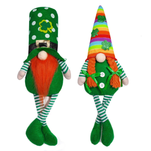 Patricks Day Rainbow Gnomes Plush Dolls Long Legs Leprechaun Scandinavian Swedish Elf Stuffed Toy Irish Holiday Gift