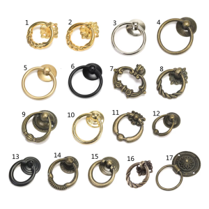 for Creative Small Wardrobe Handle Boxes Antique Drop Ring Pulls Kitchen Cabinets Drawer Handle Furniture Hardwa