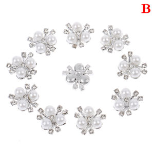[Alex Do] Hot Sale 10PCS Flower Rhinestone Buttons Sparkling Hairpins DIY Crafts