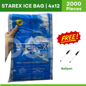 Calypso Starex Ice Bag Plastic ng Yelo | WHOLESALE | 2000 pcs (100 pcs per  pack / 20 packs) Size 4x12