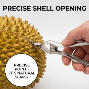 BAGUO(霸果) Effort-saving Durian Opener Professional Stainless Steel Durian Shell Cracker Kitchen Gadgets Easily Opening Fruit Splitter Durian Tool