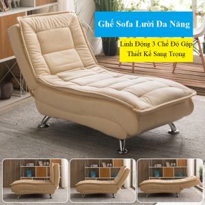 Ghế sofa giường gập ngả 3 chế độ cao cấp bọc daGhế sofa thư giãn văn phòng nằm xem phim đọc sách KT: 170*70*45CM