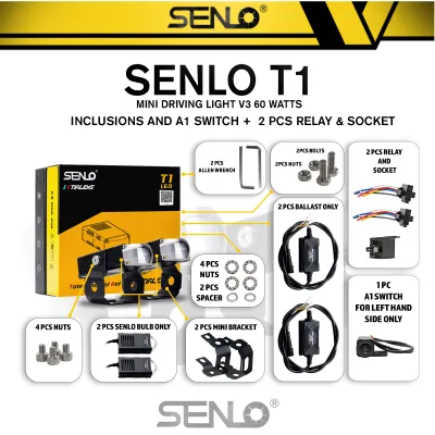 SENLO T1 Plus Mini Driving Light 60 WATTS MDL for Motorcycles Cars W/ WARRANTY - Auxiliary Light Fog Light - ( 1 year Warranty )