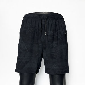 #D168 Mens Big Size Summer Shorts With Zipper Pocket Garterized Stretchable Waist High Quality