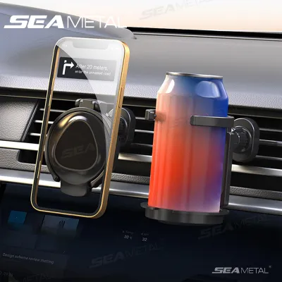SEAMETAL Baru Holder Hp Mobil 4 In 1 Dudukan Handphone Universal Original Untuk Pemasangan Di Dashboard Kaca Meja Lemari Bisa Potrait Landscape 360 Derajat