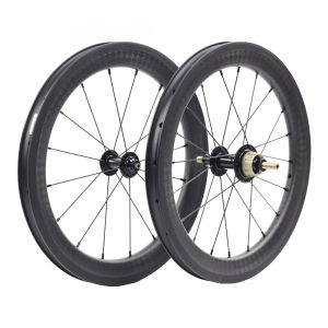 SILVEROCK Carbon Wheels 16" 1 3/8" 349 Rim Brake 6 Speed Inner 3 x 2 External SRF3 Hub for Aline Cline Brom Pton 3sixty TRIFOLD Folding Bike Wheelset