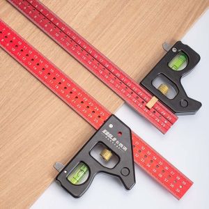 ROLL 30/40cm Combination Right Angle Ruler Movable Adjustable Levelling Instrument Multifunction Measuring Tools Spirit Level Woodworking